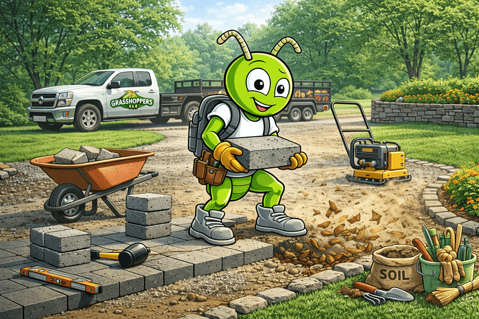 Landscape stone and hardscape feature
