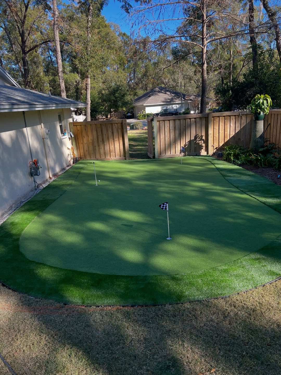 Manicured green turf and landscape detail